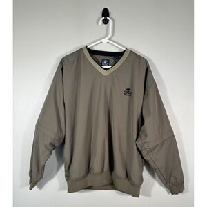 Pebble Beach Windbreaker Mens Medium Taupe Golf Convertible Pullover